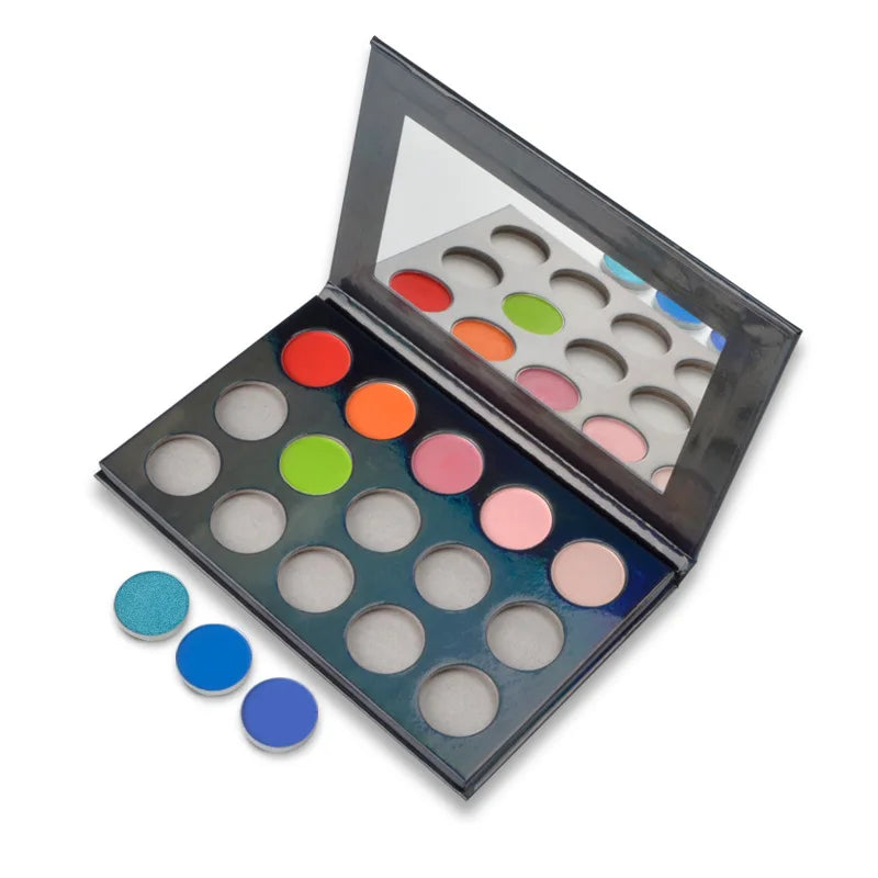 DIY 15 Color Long Lasting High Pigment Matte Shimmer Eyeshadow Palette With 3 Colors Palette To Choose