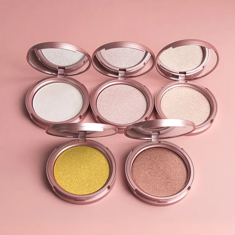 professional 5 color face makeup cosmetics high pigment highlighter palette pink highlighter palette