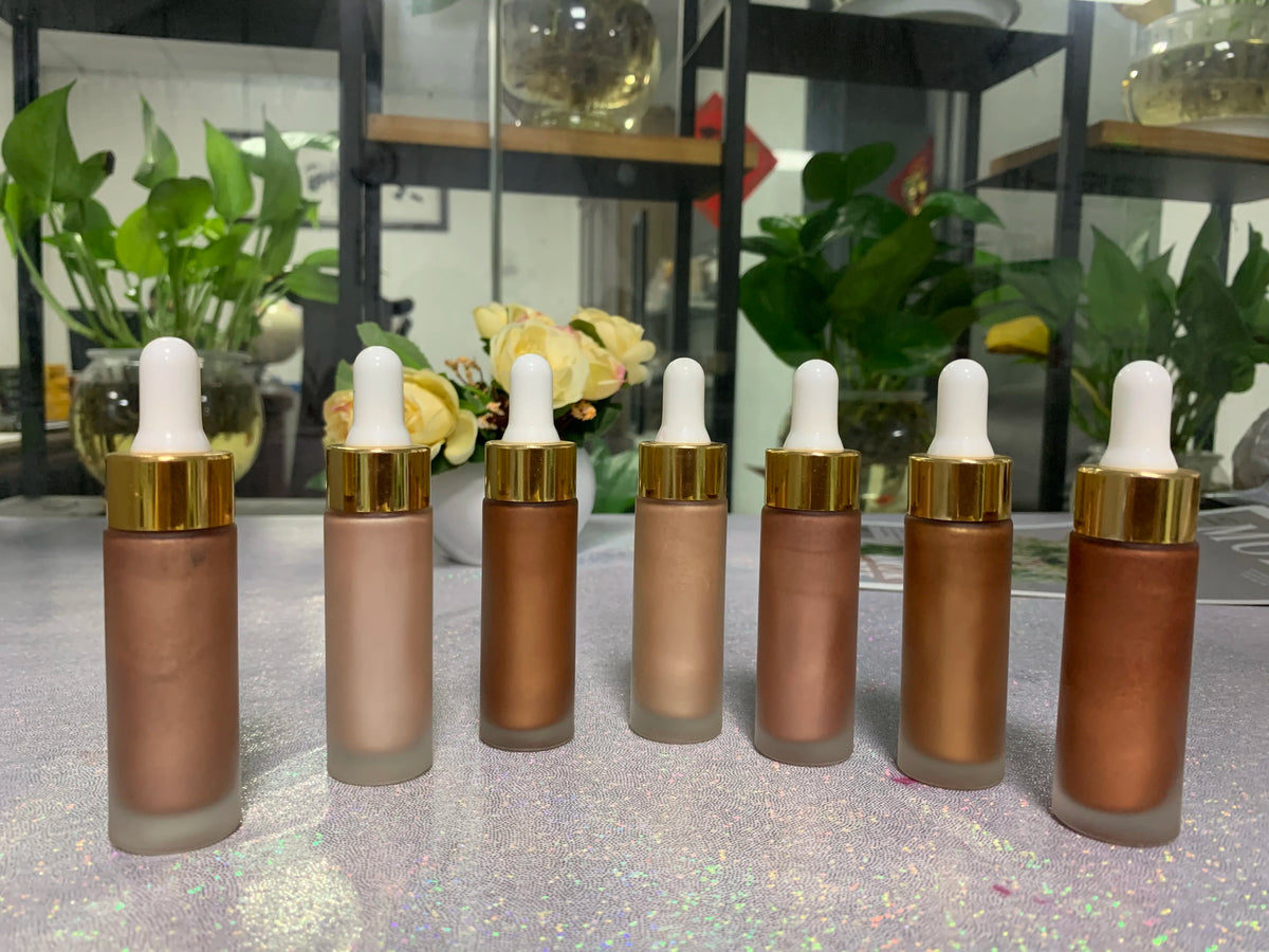 face makeup 7 colors liquid makeup long lasting glitter liquid highlighter oil