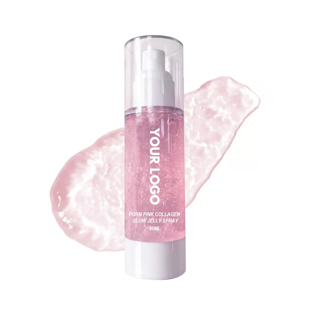 80ml collagen pink jelly mist serum setting spray waterproof long lasting oil control face makeup setting spray