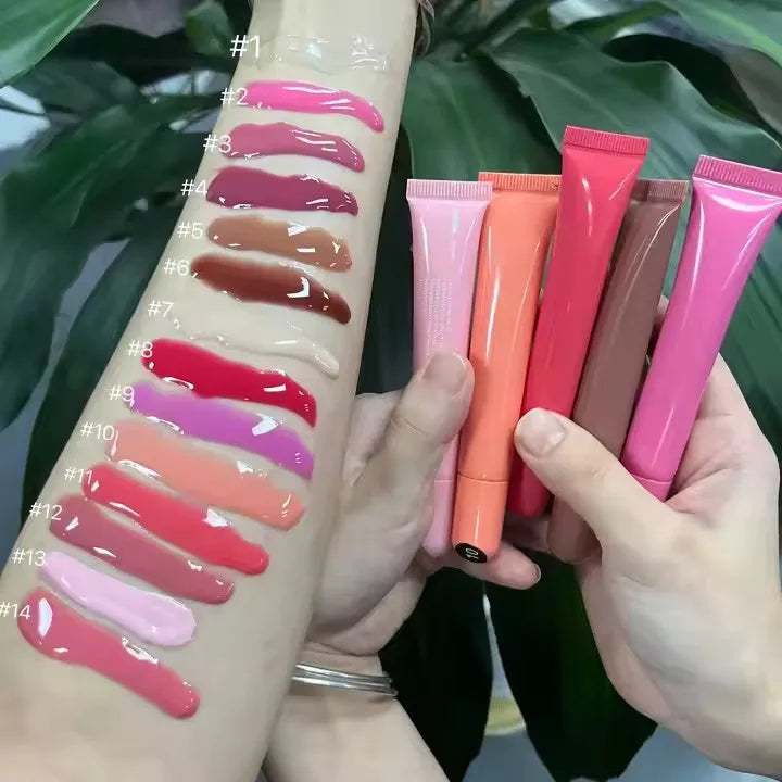 vegan lipcare treatment peptide lip tint hydrating lip gloss gel base smooth lip butter balm