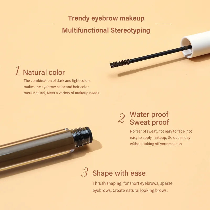 white cap bottle color eye brow gel eyebrow dye tint cream pomade mascara with thin eyebrow makeup brush
