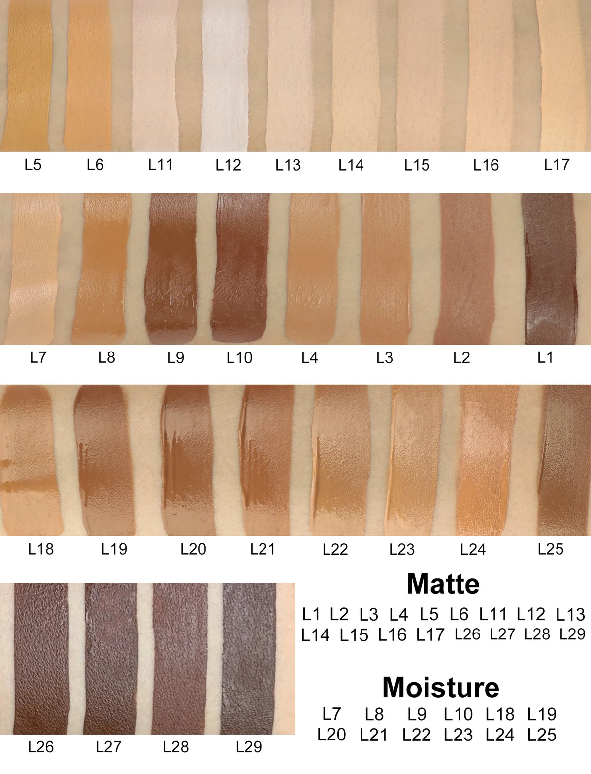 high quality 29 colors foundation full coverage waterproof long lasting hydrating matte liquid foundation