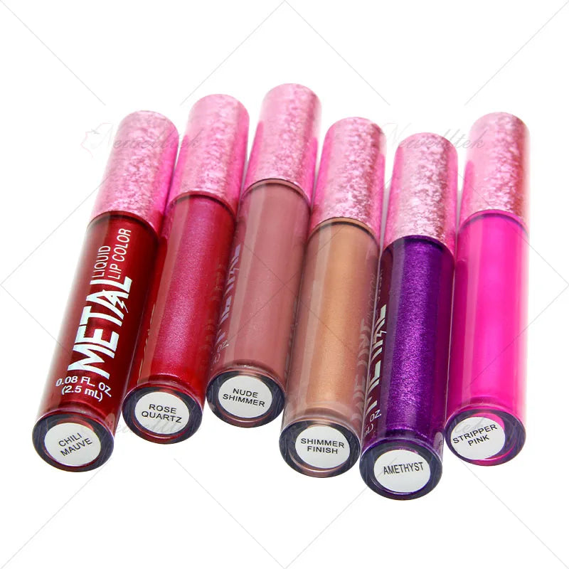 metal liquid lipstick waterproof long lasting metallic matte liquid lipstick