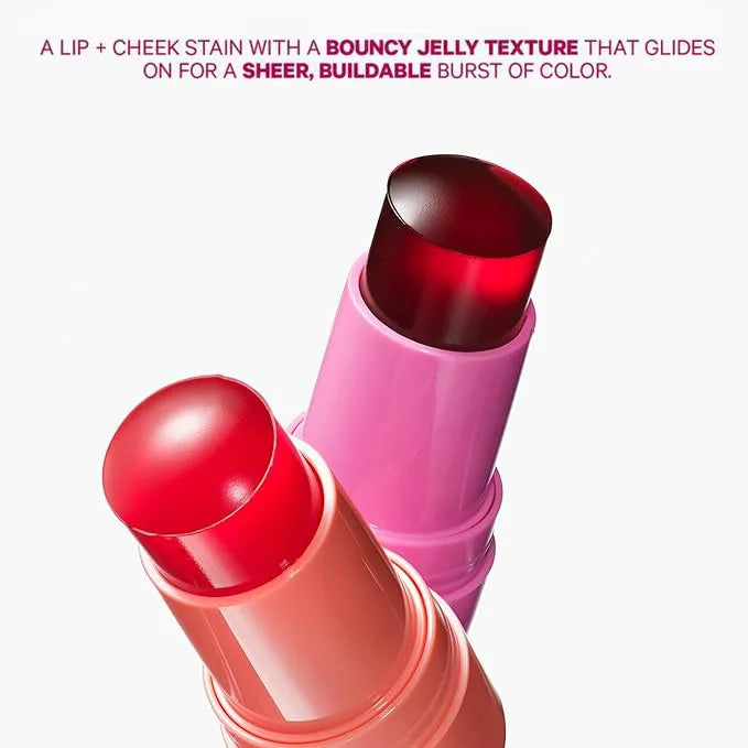 lip cheek stain multi-function 4 colors round tube long lasting waterproof jelly blush tint stick