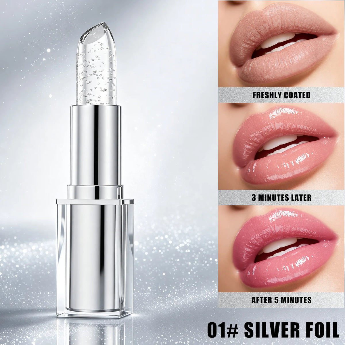 cosmetics moisturizing lip balm lipstick temperature color changing jelly flower lip balm