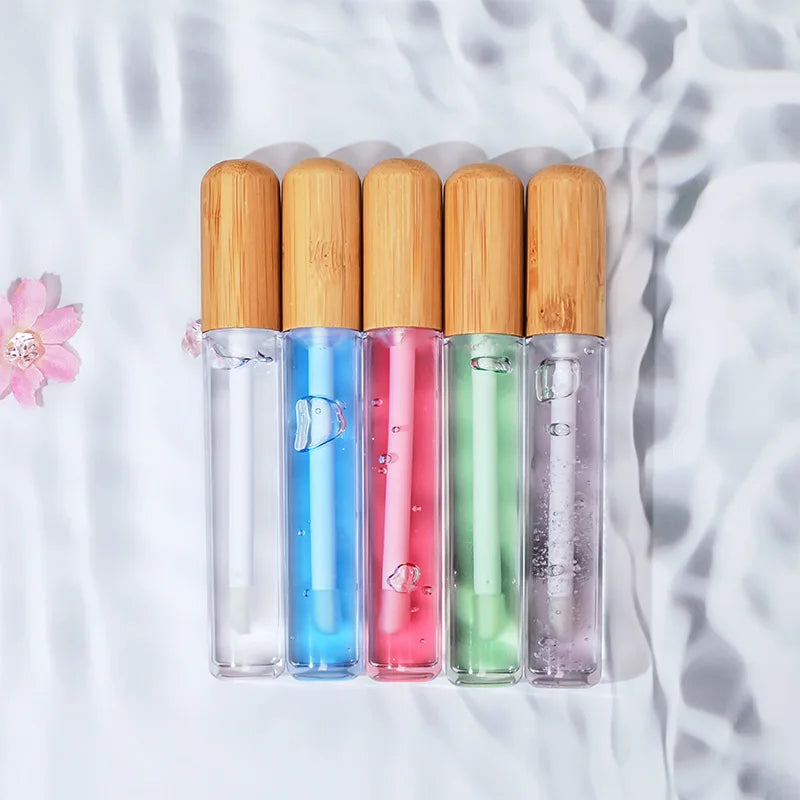lip cosmetics 10 colors round tube lip balm oil high pigmented moisturizing vegan fruit flavor clear lip oil