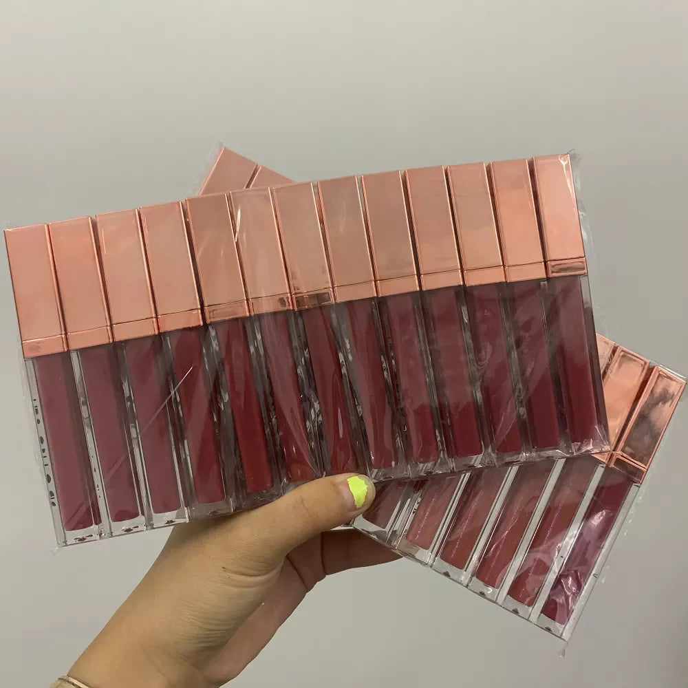 empty rose gold cosmetic plastic lipgloss packaging tube lip oil liptint packaging 5ml lip gloss tube container