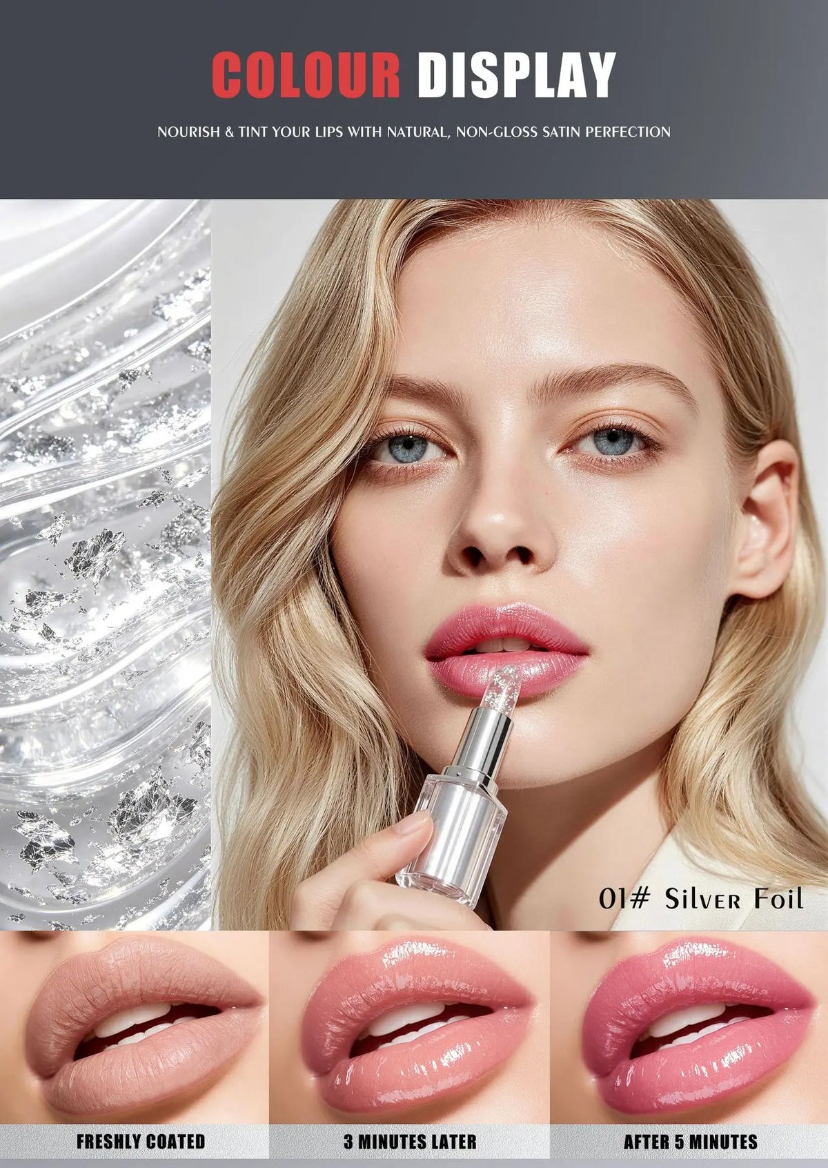 cosmetics mineral smooth moisturizing lip balm lipstick temperature color changing jelly flower 5g