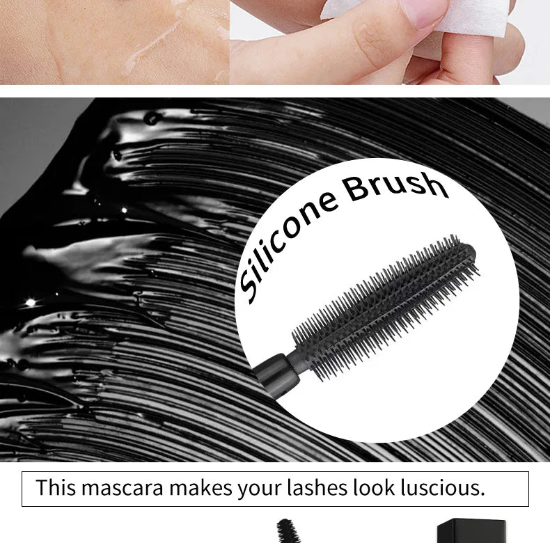 square black waterproof long lasting maquillage makeup organic vegan eyelash mascara