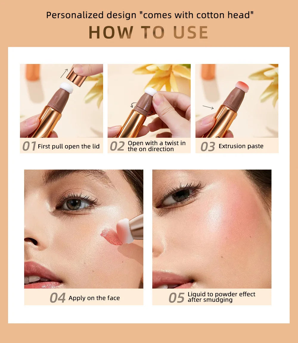 6 colors squeeze tube highlighter face makeup shimmer liquid illuminator long lasting highlighter