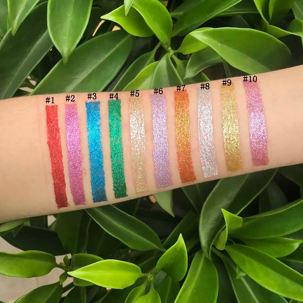high pigment shinny liquid glitter eyeliner waterproof eyeliner vegan shimmer liquid eyeliner