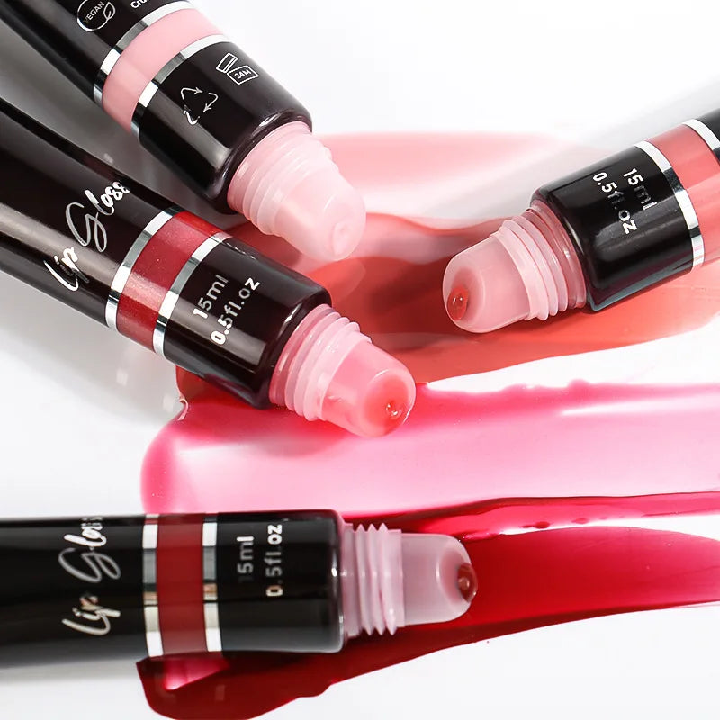 15ml black squeeze tube moisturizing nude glossy lipgloss makeup lip gloss