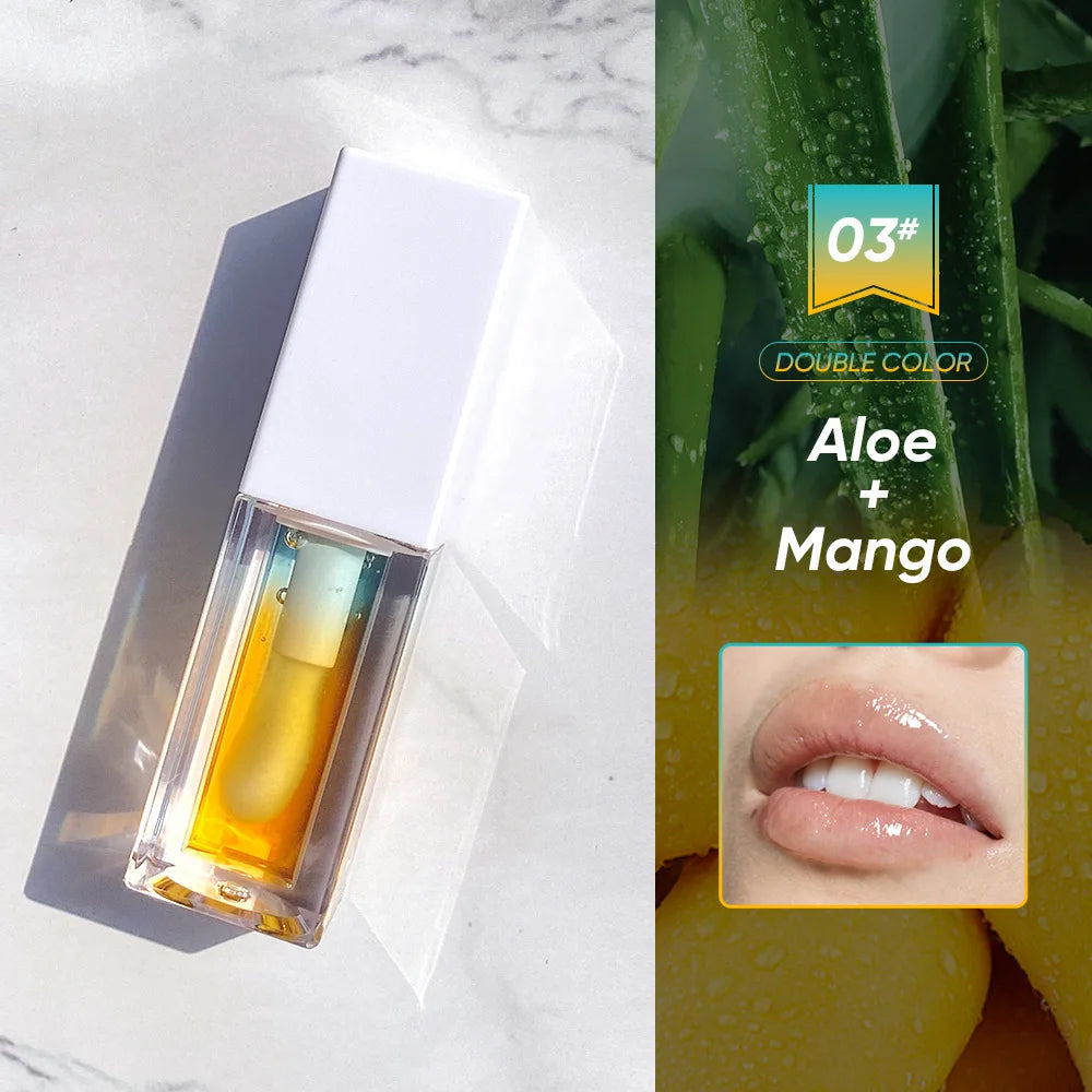 new arrival 5 colors lip oil dual-shade fruit lip balm lip tint moisturizing lip oil