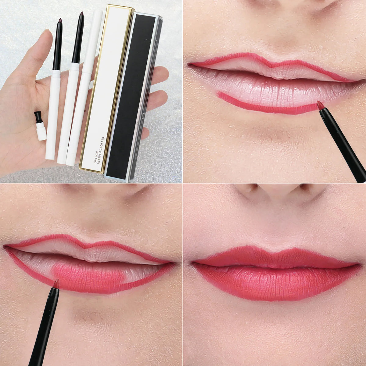 15 shades white black packaging matte waterproof long lasting creamy rotatable lip liner