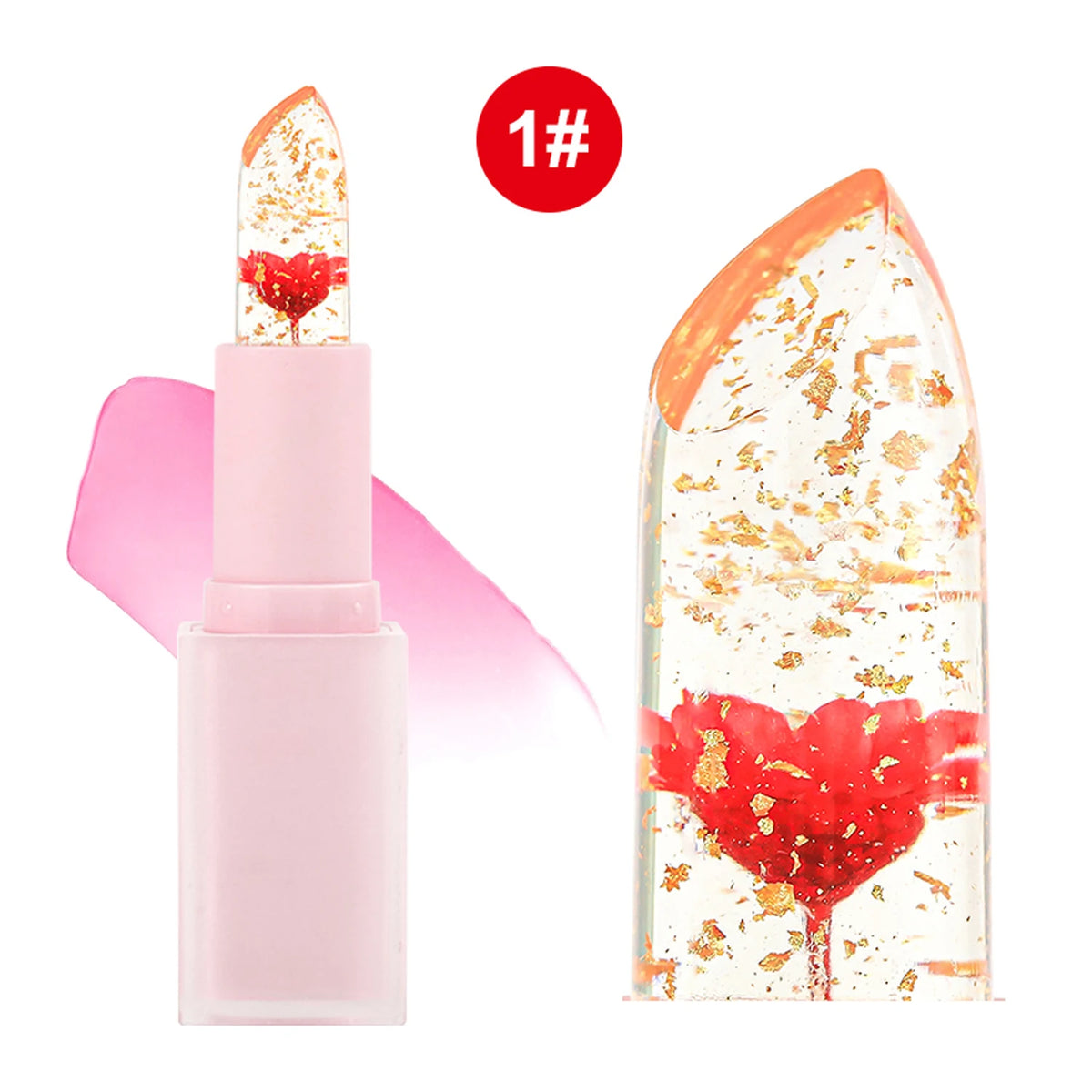 flower crystal lipstick temperature color changing lip balm moisturizing long lasting jelly magic lipstick
