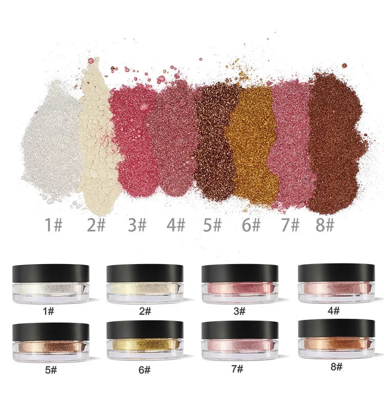 high pigment loose powder shimmer pigment highlighter makeup long lasting glitter loose powder