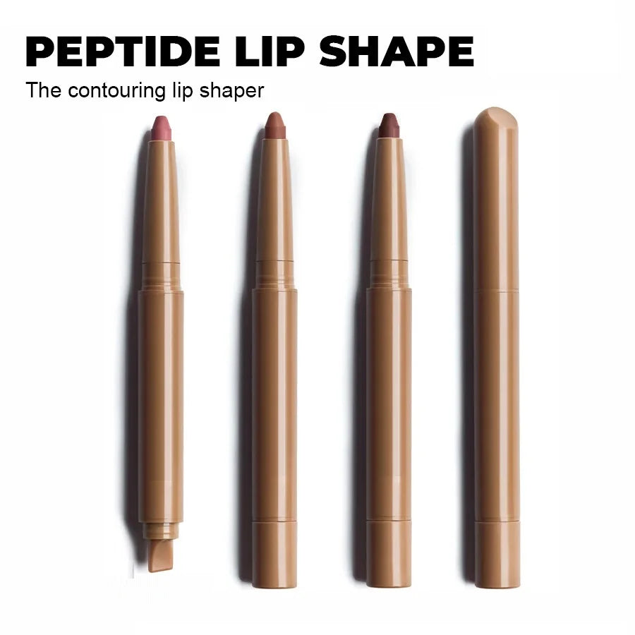 2-in-1 waterproof vegan lip liner pen and matte lipstick pencil
