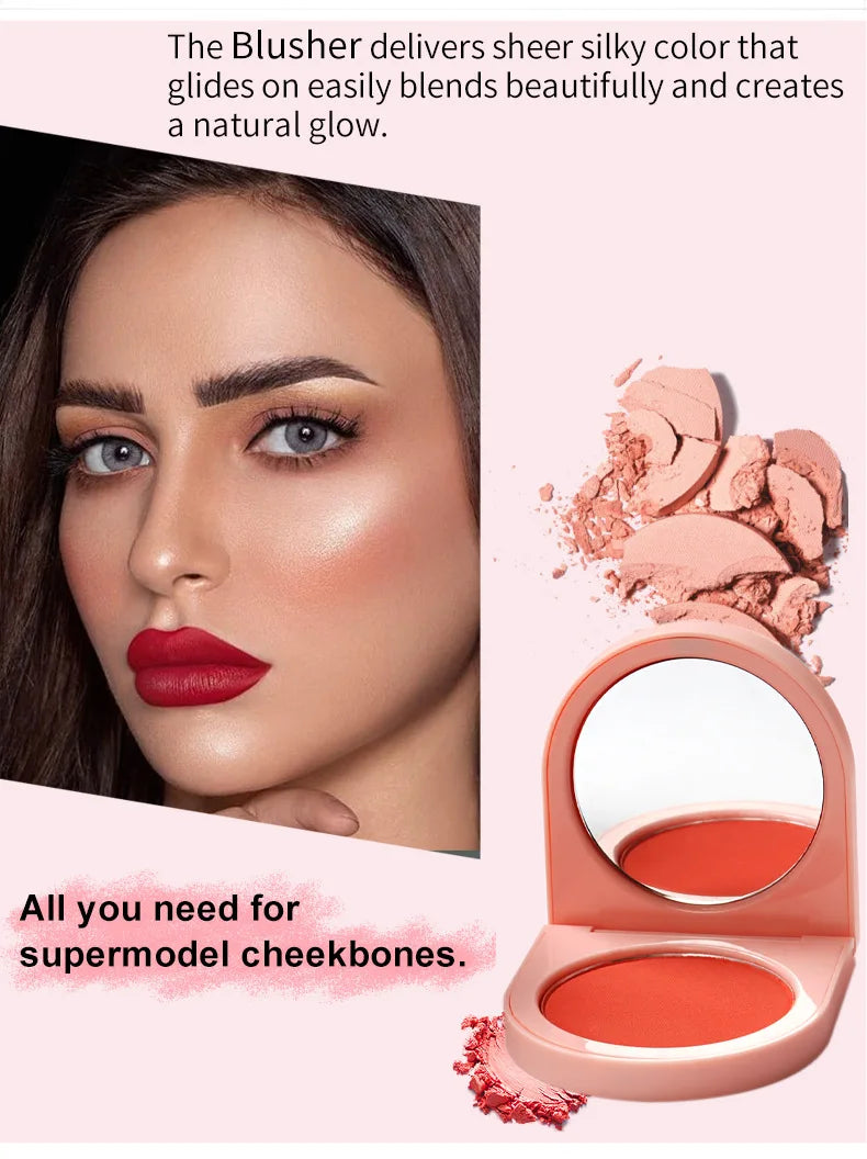 professional makeup blush powder single natural rose blusher palette long lasting waterproof pink blush