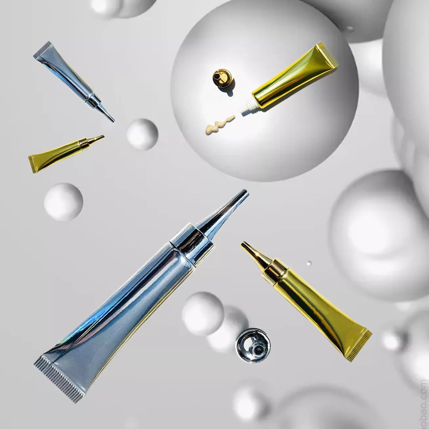 Eyeshadow glue base primer in holographic tube