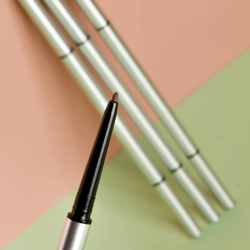 eye makeup 5 colors silver round brow pencil with brush long lasting 2 in 1 eyebrow pencil