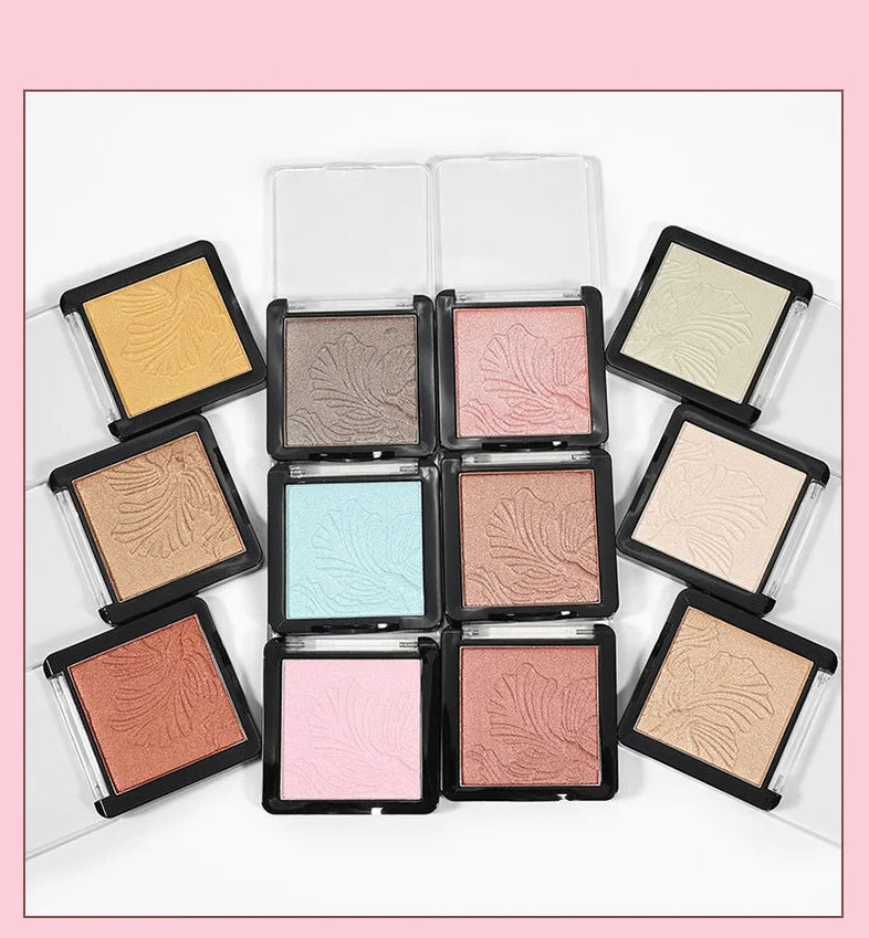 vegan glow pressed highlighter palette makeup high pigment single shimmer highlighter powder