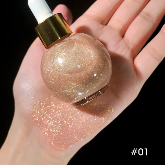 long lasting moisturizing vegan face body liquid bronzer glitter highlighter glow face liquid highlighter cream body shi