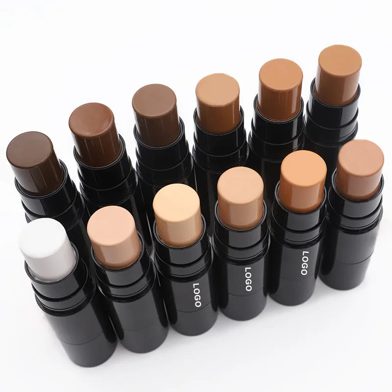 makeup black container packaging concealer cream foundation stick with brush
