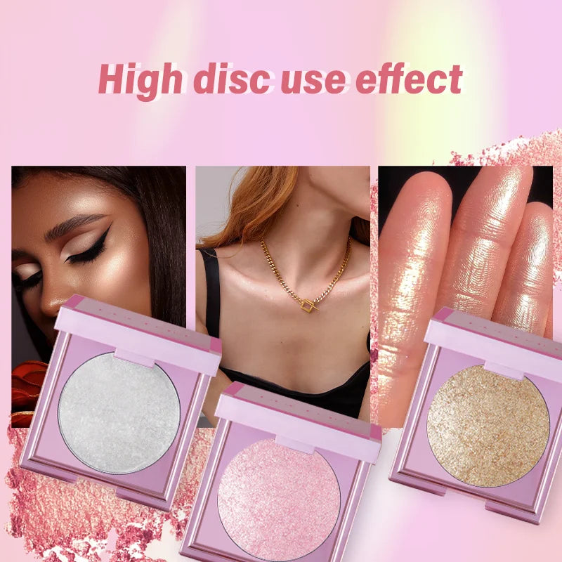 high quality face makeup 8 colors smooth long lasting diamond shine shimmer vegan highlighter palette