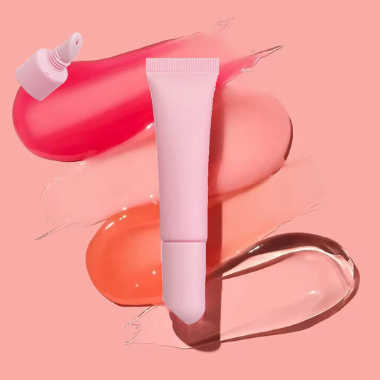 Liquid lip gloss balm in a soft squeeze tube