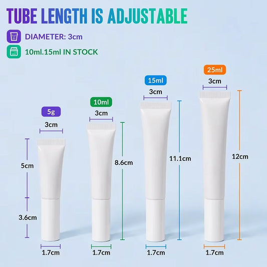Empty plastic squeeze cosmetic tube