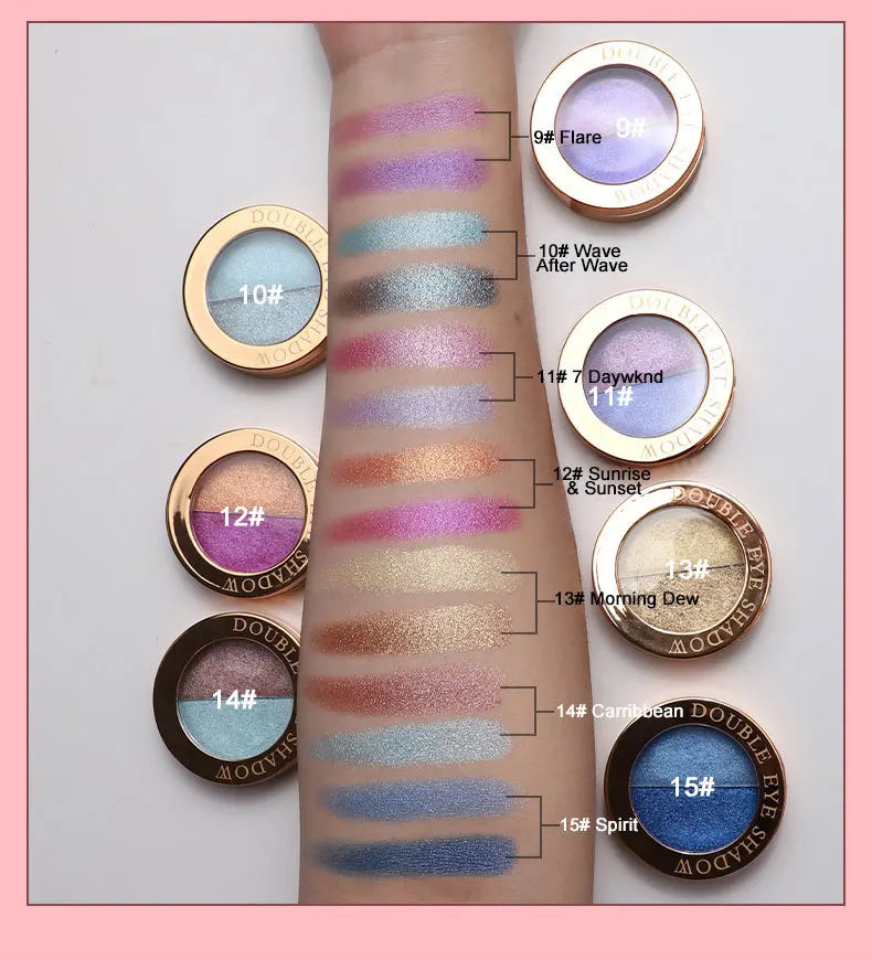 2-color eyeshadow palette in gold package