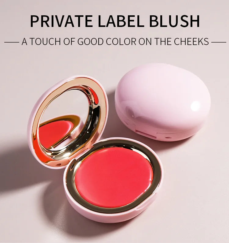 popular 5 colors pink beauty high pigmented blush long lasting silky smooth blush cream