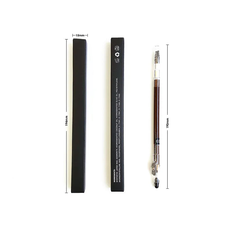 5 colors manufacturer vegan 2 in 1 waterproof wooden eyebrow pencil with sharpener