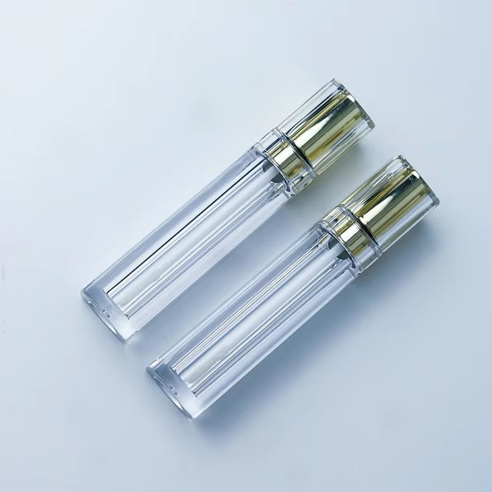 luxury empty lip oil tubes lip gloss containers clear lipgloss wand tubes gold silver lip tint tubes for cosmetic packag