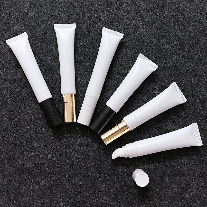 15ml Package Squeeze Plastic Tube Lip Balm Tube Metal Applicator Empty Lip Gloss Tube