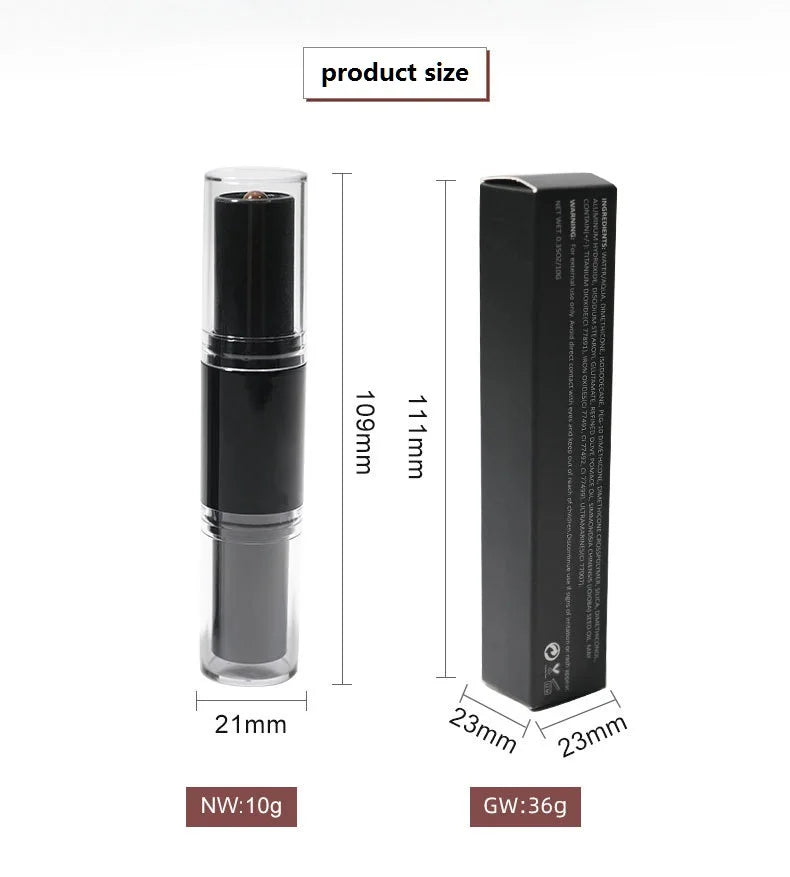 2 colors black tube double headed contour waterproof contouring highlighter stick