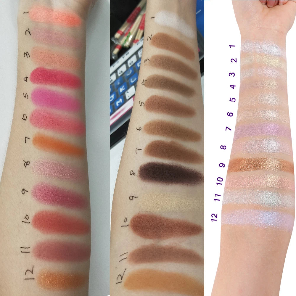 pick your colors and palette makeup brand bronzer illuminator glow foundation contour highlighter blush palette