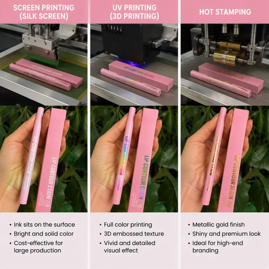 Dual-side felt-tip lip liner and lip stain