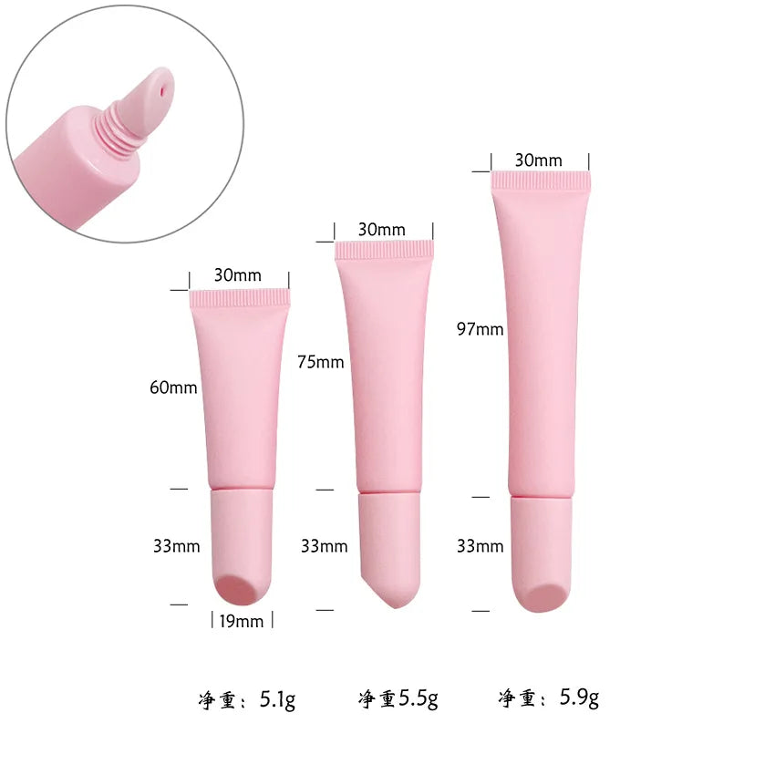 8ml 10ml 15ml 20ml empty pink squeeze lip gloss squeeze tubes balm lipgloss container mini soft tube for cosmetic packag