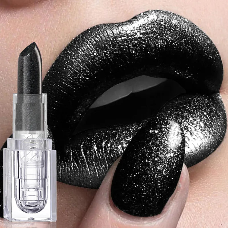 makeup matte cream lipstick cruelty free crystal purple gold black pink color shimmer lipstick
