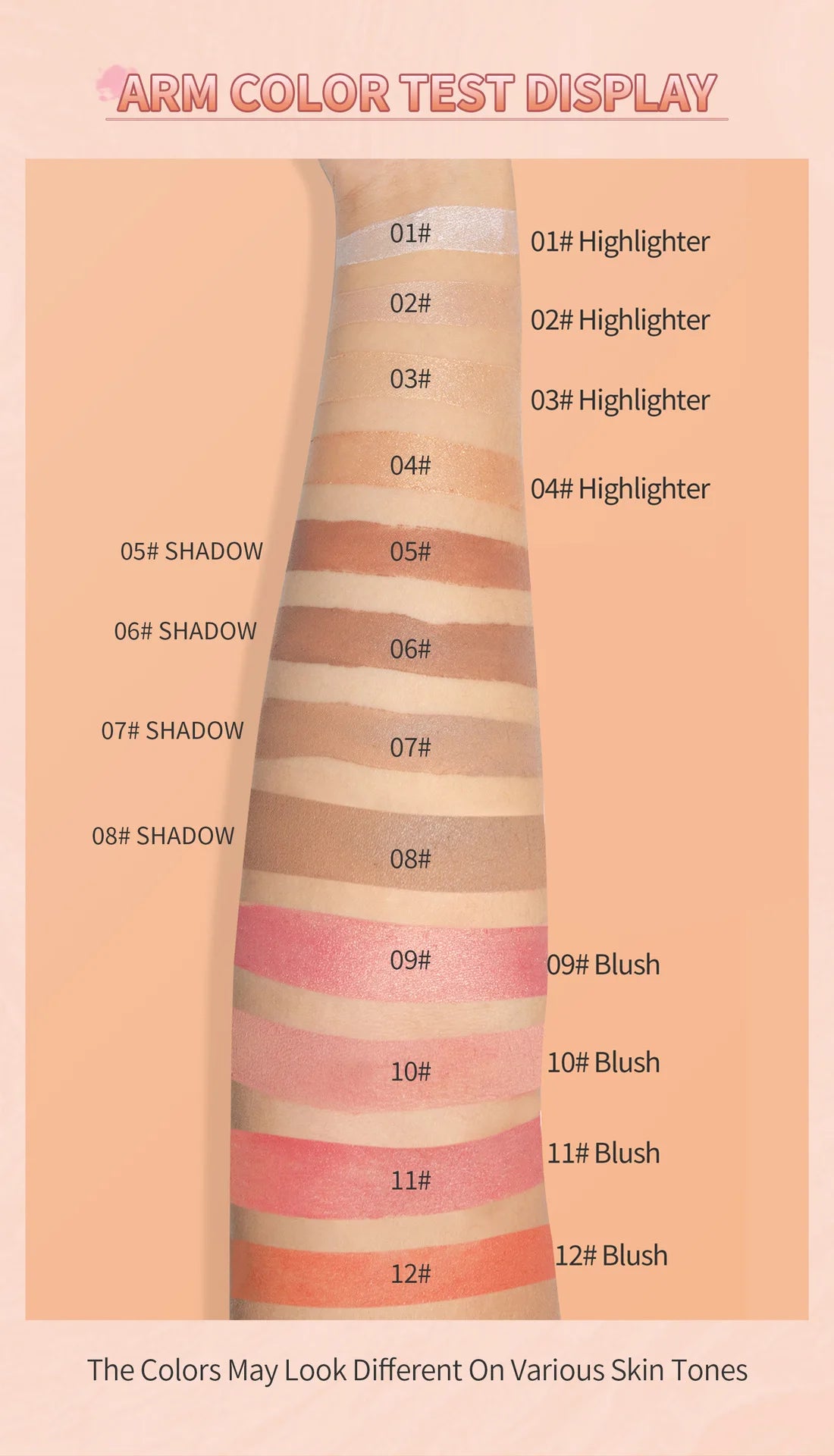 professional vegan waterproof long-wearing highlighter counter stick for bronzing highlighting makeup