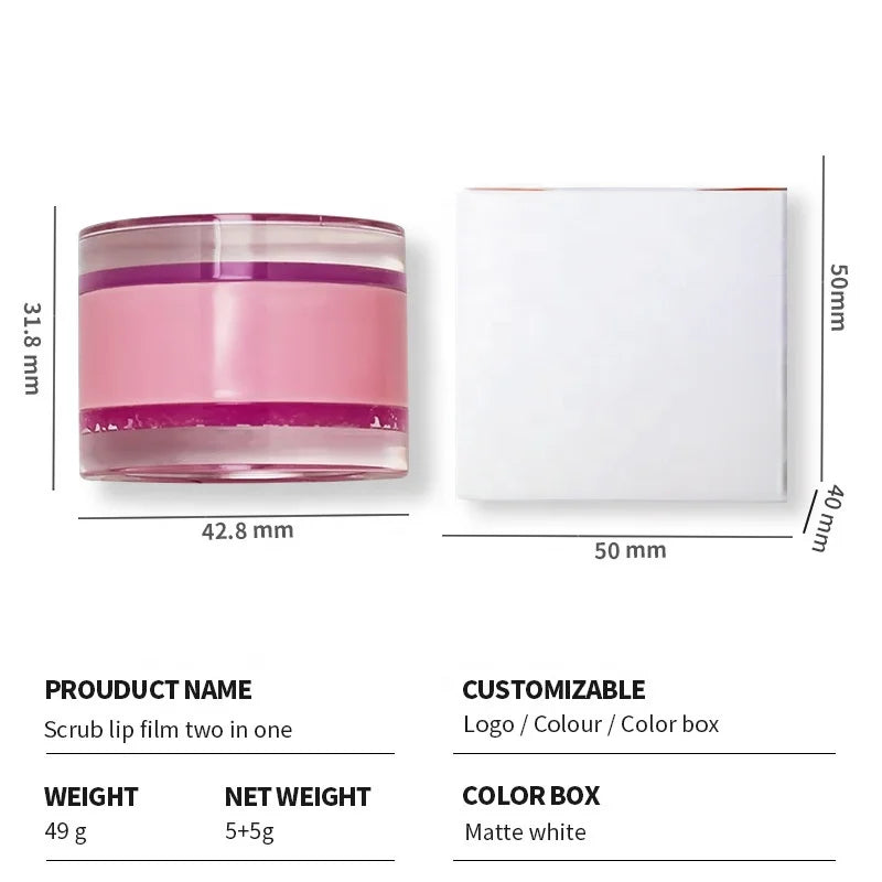 2 in 1 natural organic sugar lip balm moisturizing hydrating fruit lip scrub