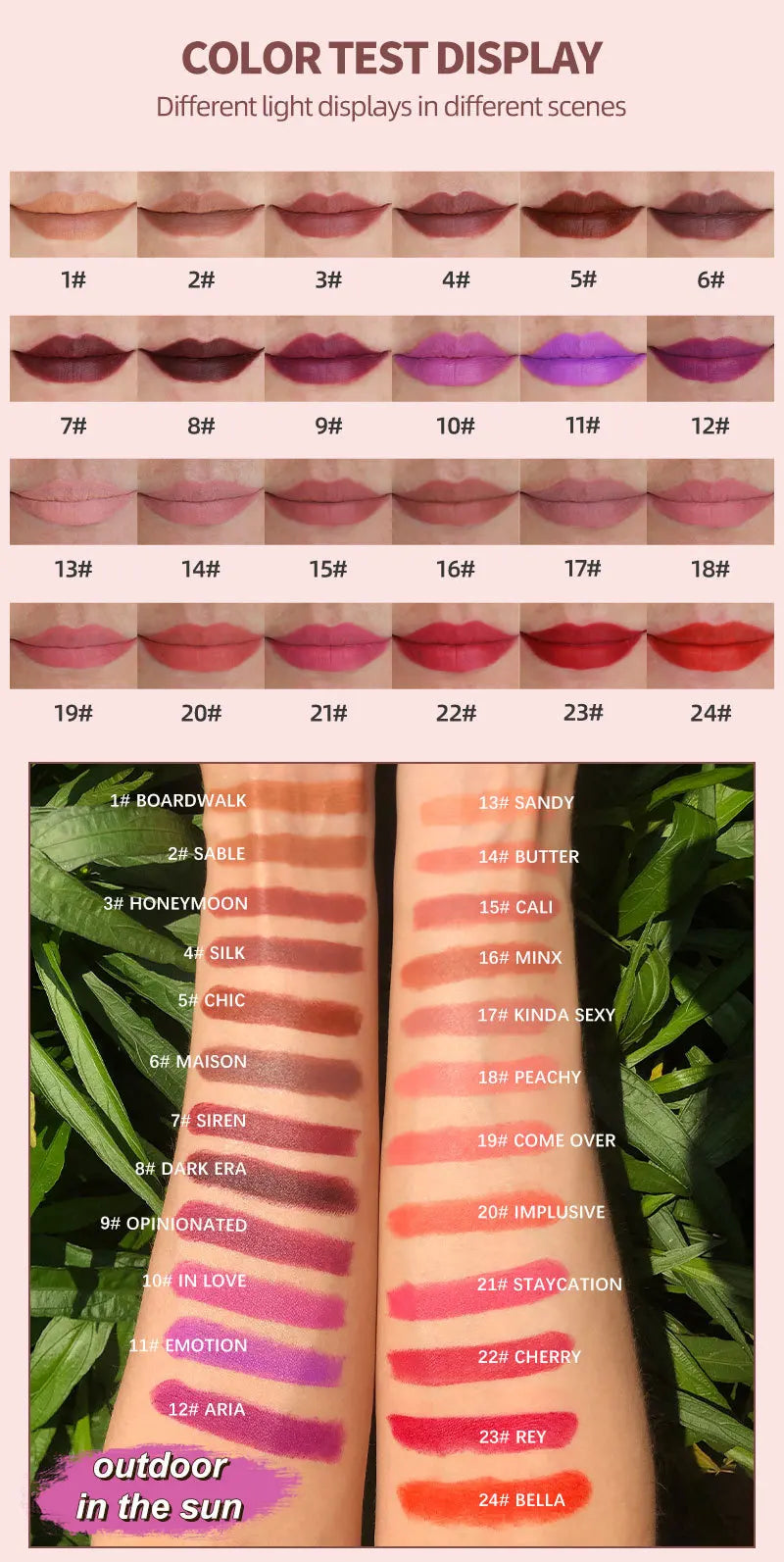 Creamy matte waterproof lipstick
