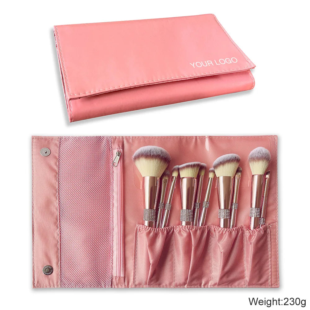 makeup brush set 14pcs premium cosmetic brush foundation blush concealer eyeshadow eyebrow highlight pink make up brush