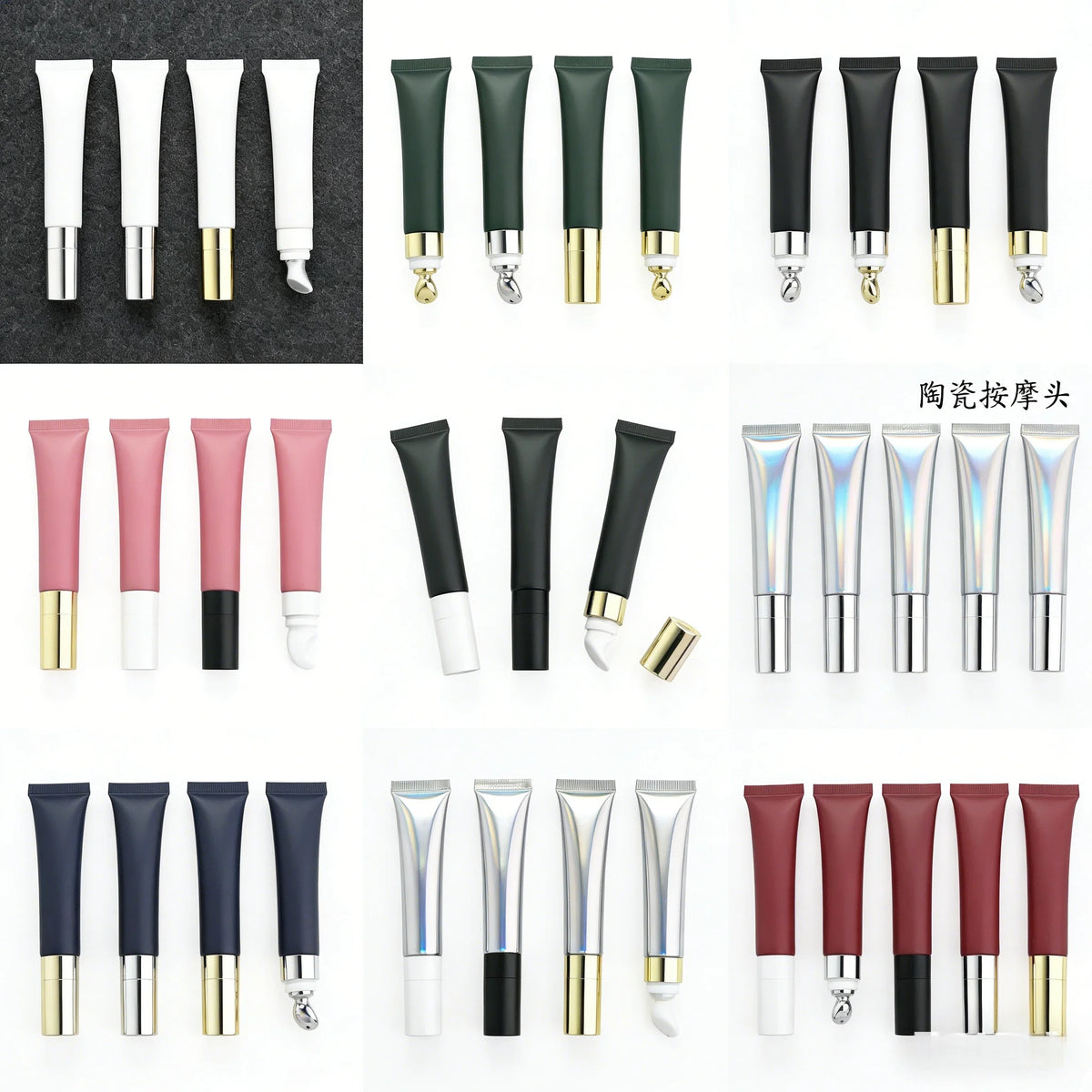 Lip Balm Package 10ml 15ml 20ml Tube Plastic Squeeze Tube Metal Applicator Empty Lip Gloss Tube