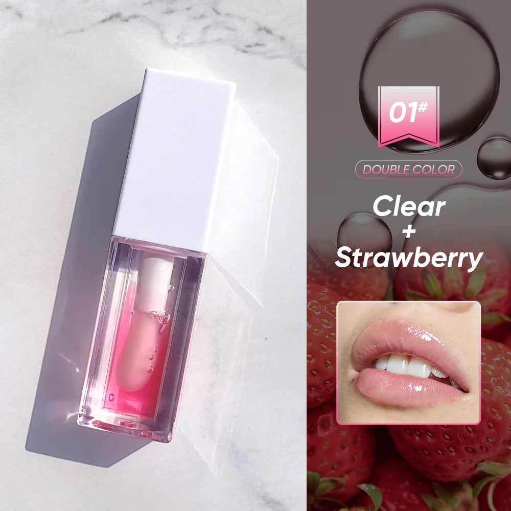new arrival 5 colors lip oil dual-shade fruit lip balm lip tint moisturizing lip oil