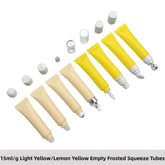 cosmetics package multi-color 15ml metal ceramic massage tip squeeze tube plastic empty lip gloss tube