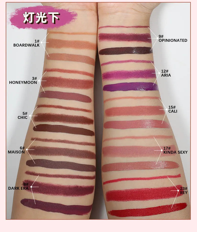 lip kit 10 colors high pigment long lasting lip gloss lipliner lip stick set
