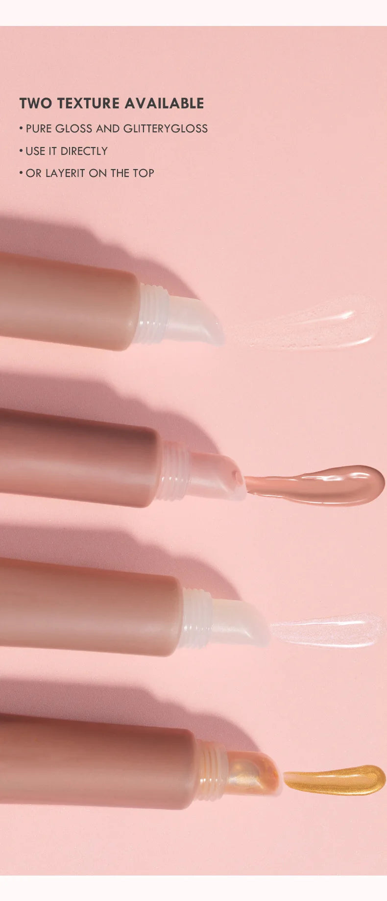 vegan squeeze tube shining lips lipgloss hydrating smooth shimmer glossy lip gloss